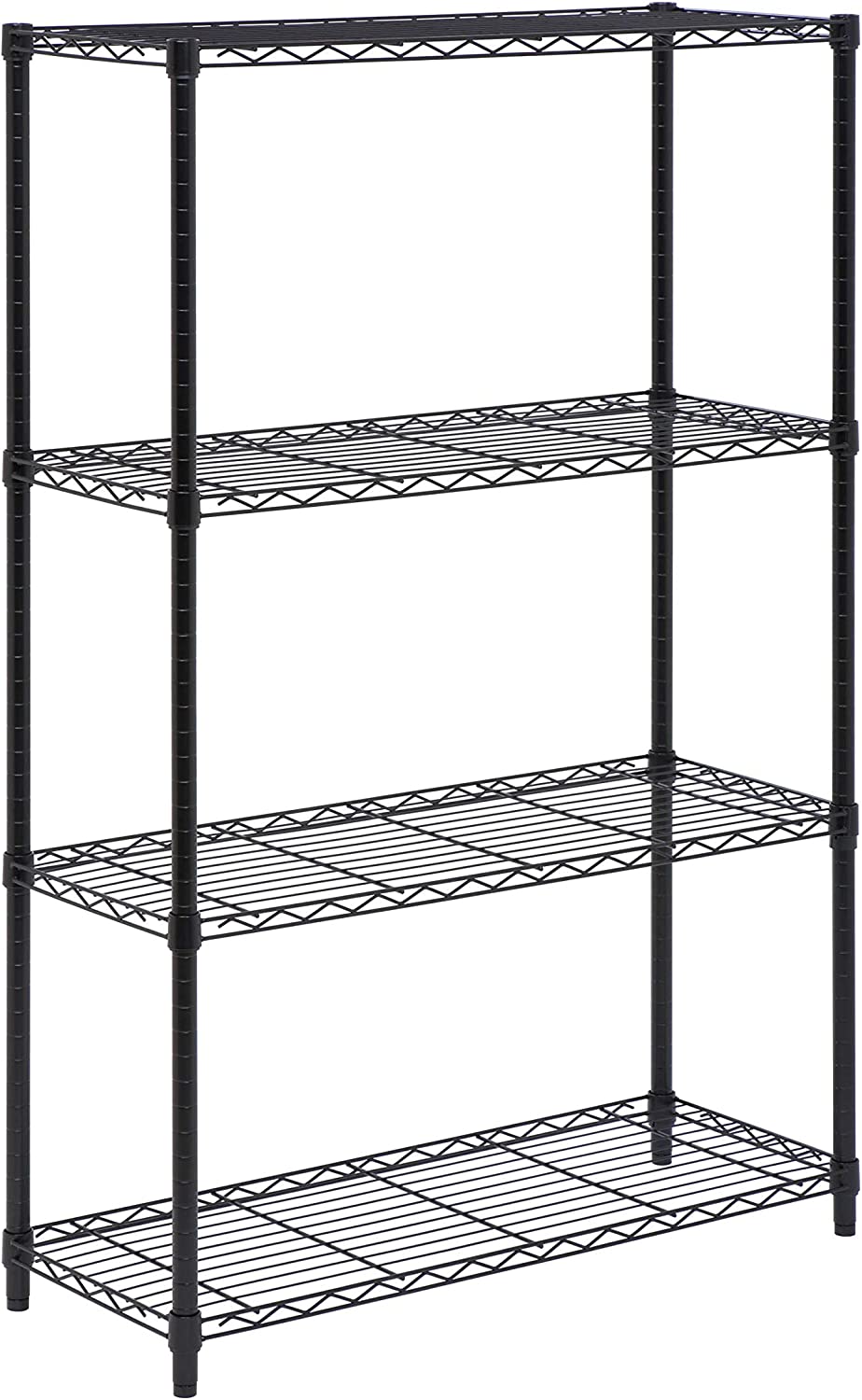 Honey-Can-Do SHF-01908 Adjustable Storage Shelving Unit, 250-Pounds Per Shelf, Black, 4-Tier, 36Lx14Wx54H Honey-Can-Do SHF-01908 Adjustable Storage Shelving Unit, 250-Pounds Per Shelf, Black, 4-Tier, 36Lx14Wx54H