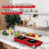 Techwood 1800W Electric Dual Hot Plate, Countertop Stove Double Burner for Cooking, Infrared Ceramic Hot Plates Double Cooktop, Red, Brushed Stainless Steel Easy To Clean Upgraded Version, Red Hot Plate, Techwood 1800W Electric Dual Hot Plate, Countertop Stove Double Burner for Cooking, Infrared Ceramic Hot Plates Double Cooktop, Red, Brushed Stainless Steel Easy To Clean Upgraded Version, Red