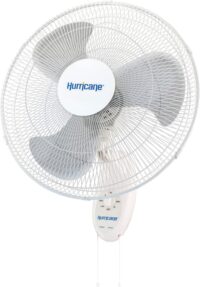 Hurricane Wall Mount Fan - 18 Inch, Supreme Series, Wall Fan with 90 Degree Oscillation, 3 Speed Settings, Adjustable Tilt - ETL Listed, White