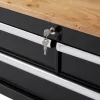 Husky HOUC3603B1QWK 36 in. W x 17 in. D Standard Duty 3-Drawer Rolling Tool Cart with Hardwood Top in Gloss Black Husky HOUC3603B1QWK 36 in. W x 17 in. D Standard Duty 3-Drawer Rolling Tool Cart with Hardwood Top in Gloss Black