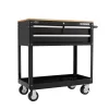 Husky HOUC3603B1QWK 36 in. W x 17 in. D Standard Duty 3-Drawer Rolling Tool Cart with Hardwood Top in Gloss Black Husky HOUC3603B1QWK 36 in. W x 17 in. D Standard Duty 3-Drawer Rolling Tool Cart with Hardwood Top in Gloss Black