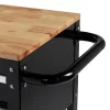 Husky HOUC3603B1QWK 36 in. W x 17 in. D Standard Duty 3-Drawer Rolling Tool Cart with Hardwood Top in Gloss Black Husky HOUC3603B1QWK 36 in. W x 17 in. D Standard Duty 3-Drawer Rolling Tool Cart with Hardwood Top in Gloss Black