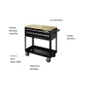 Husky HOUC3603B1QWK 36 in. W x 17 in. D Standard Duty 3-Drawer Rolling Tool Cart with Hardwood Top in Gloss Black Husky HOUC3603B1QWK 36 in. W x 17 in. D Standard Duty 3-Drawer Rolling Tool Cart with Hardwood Top in Gloss Black