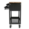Husky HOUC3603B1QWK 36 in. W x 17 in. D Standard Duty 3-Drawer Rolling Tool Cart with Hardwood Top in Gloss Black Husky HOUC3603B1QWK 36 in. W x 17 in. D Standard Duty 3-Drawer Rolling Tool Cart with Hardwood Top in Gloss Black