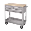 Husky HOUC3603BJX1 36 in. 3-Drawer with Solid Wood Top, Stainless Steel Utility Cart