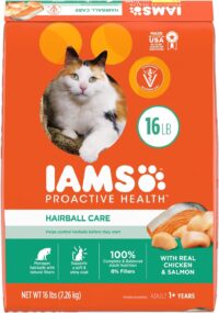 Iams Proactive Health Adult Dry Cat Food, Hairball Care Formula 16LB