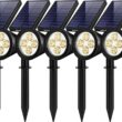 InnoGear Solar Outdoor Lights, Solar Lights Outdoor Waterproof Solar Spot Lights Outdoor Spotlight for Yard Landscape Lighting Wall Lights Auto On Off for Pathway Garden, Pack of 6 (Warm White)