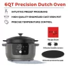 Instant 140-0051-01 Electric Round Dutch Oven, 6-Quart 1500W