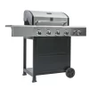 KENMORE PG-40406S0L Kenmore 4 Burner Open Cart Propane Gas BBQ Grill with Side Burner, Stainless Steel and Black KENMORE PG-40406S0L Kenmore 4 Burner Open Cart Propane Gas BBQ Grill with Side Burner, Stainless Steel and Black