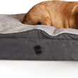 K&H Pet Products Feather-Top Orthopedic Pillow Dog Bed, Charcoal, Medium (30