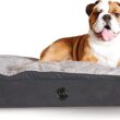 K&H Pet Products Feather-Top Orthopedic Pillow Dog Bed, Charcoal, Large (40