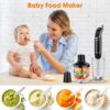 KOIOS Upgraded Immersion Hand Blender, 800W Motor, 12-Speed, 4 in 1 and Turbo Mode, Splashproof Blender Shaft with 304 Stainless Steel Blade, Egg Whisk, BPA-Free 500ml Food Processor, 600ml Beaker