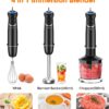 KOIOS Upgraded Immersion Hand Blender, 800W Motor, 12-Speed, 4 in 1 and Turbo Mode, Splashproof Blender Shaft with 304 Stainless Steel Blade, Egg Whisk, BPA-Free 500ml Food Processor, 600ml Beaker