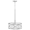 Kichler 34720 Edenbrook 3-Light Brushed Nickel Modern/Contemporary Etched Glass Drum Pendant Light