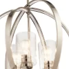 Kichler 34835 Angelica 3-Light Polished Nickel Modern Contemporary Clear Glass Globe Pendant Light