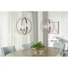 Kichler 34835 Angelica 3-Light Polished Nickel Modern Contemporary Clear Glass Globe Pendant Light