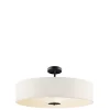 Kichler 42122BK Drum 3-Light Black Transitional Etched Glass Drum Pendant Light
