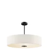 Kichler 42122BK Drum 3-Light Black Transitional Etched Glass Drum Pendant Light