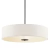 Kichler 42122BK Drum 3-Light Black Transitional Etched Glass Drum Pendant Light