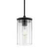 Kichler 43996BK Crosby Black Modern/Contemporary Clear Glass Cylinder Mini Pendant Light