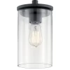 Kichler 43996BK Crosby Black Modern/Contemporary Clear Glass Cylinder Mini Pendant Light