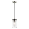 Kichler 43996NI Crosby Brushed Nickel Modern/Contemporary Clear Glass Cylinder Mini Pendant Light