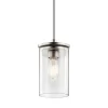 Kichler 43996NI Crosby Brushed Nickel Modern/Contemporary Clear Glass Cylinder Mini Pendant Light