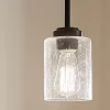 Kichler 44032BK Winslow Black Modern/Contemporary Seeded Glass Cylinder Mini Pendant Light
