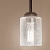 Kichler 44032BK Winslow Black Modern/Contemporary Seeded Glass Cylinder Mini Pendant Light