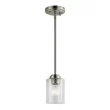 Kichler 44032NI Winslow Brushed Nickel Modern Contemporary Seeded Glass Cylinder Mini Pendant Light