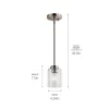 Kichler 44032NI Winslow Brushed Nickel Modern Contemporary Seeded Glass Cylinder Mini Pendant Light
