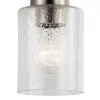 Kichler 44032NI Winslow Brushed Nickel Modern Contemporary Seeded Glass Cylinder Mini Pendant Light