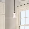 Kichler 44032NI Winslow Brushed Nickel Modern Contemporary Seeded Glass Cylinder Mini Pendant Light