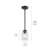 Kichler 44032OZ Winslow Olde Bronze Modern Contemporary Seeded Glass Cylinder Mini Pendant Light