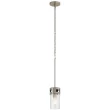 Kichler 82326 Stetton Anvil Iron and Distressed Antique Grey Rustic Clear Glass Cylinder Mini Pendant Light