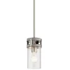 Kichler 82326 Stetton Anvil Iron and Distressed Antique Grey Rustic Clear Glass Cylinder Mini Pendant Light