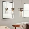 Kichler 82326 Stetton Anvil Iron and Distressed Antique Grey Rustic Clear Glass Cylinder Mini Pendant Light