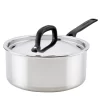 KitchenAid 30050 5-Ply Clad Polished Stainless Steel Saucepan with Lid, 3 Quart