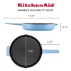 KitchenAid 48532 Enameled Cast Iron Frying Pan/Skillet with Helper Handle and Pour Spouts, 12 Inch, Blue Velvet