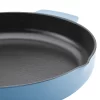 KitchenAid 48532 Enameled Cast Iron Frying Pan/Skillet with Helper Handle and Pour Spouts, 12 Inch, Blue Velvet
