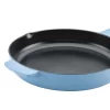 KitchenAid 48532 Enameled Cast Iron Frying Pan/Skillet with Helper Handle and Pour Spouts, 12 Inch, Blue Velvet