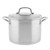 KitchenAid 71003 3-Ply Base Brushed Stainless Steel Stock Pot/Stockpot with Lid, 8 Quart