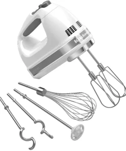 KitchenAid KHM926WH 9-Speed Digital Hand Mixer with Turbo Beater II Accessories and Pro Whisk - White
