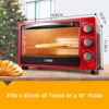 LUBY Convection Toaster Oven with Timer, Toast, Broil Settings, Includes Baking Pan, Rack and Crumb Tray, 6-Slice, Red LUBY Convection Toaster Oven with Timer, Toast, Broil Settings, Includes Baking Pan, Rack and Crumb Tray, 6-Slice, Red