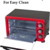 LUBY Convection Toaster Oven with Timer, Toast, Broil Settings, Includes Baking Pan, Rack and Crumb Tray, 6-Slice, Red LUBY Convection Toaster Oven with Timer, Toast, Broil Settings, Includes Baking Pan, Rack and Crumb Tray, 6-Slice, Red