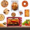 LUBY Convection Toaster Oven with Timer, Toast, Broil Settings, Includes Baking Pan, Rack and Crumb Tray, 6-Slice, Red LUBY Convection Toaster Oven with Timer, Toast, Broil Settings, Includes Baking Pan, Rack and Crumb Tray, 6-Slice, Red