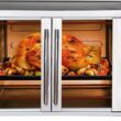 LUBY GH55-H Large Toaster Oven Countertop, French Door Designed, 55L, 18 Slices, 14'' pizza, 20lb Turkey, Silver