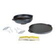 Lodge L14CIA Cast Iron Cook-It-All Kit. Five-Piece Cast Iron Set includes a Reversible Grill/Griddle 14 Inch, 6.8 Quart Bottom/Wok, Two Heavy Duty Handles, and a Tips & Tricks Booklet.
