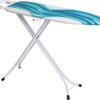 Mabel Home Adjustable Height, Deluxe, 4-Leg, Ironing Board, Extra Cover, Blue/White Patterned