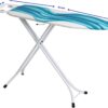 Mabel Home Adjustable Height, Deluxe, 4-Leg, Ironing Board, Extra Cover, Blue/White Patterned